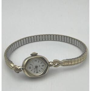 VINTAGE HAMILTON 10K GOLD RGP BEZEL LADIES WATCH - Excellent